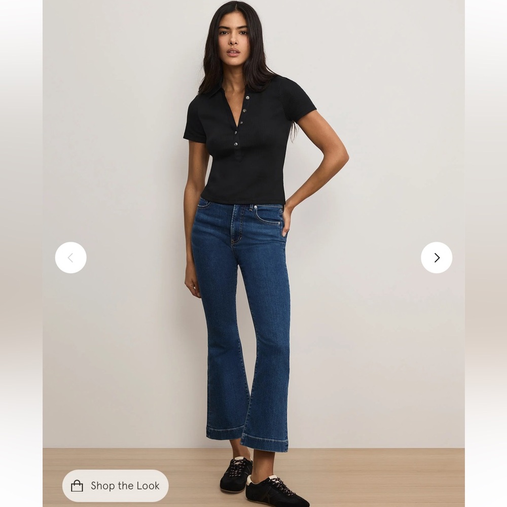 Veronica Beard Carson Kick Flare Jeans 25 Dark Wash High Rise Cropped Flare
